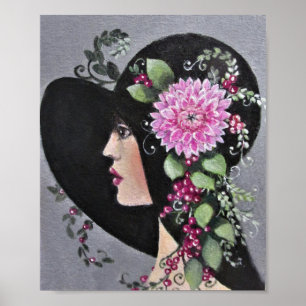 Dame In A Decorative Hat Poster