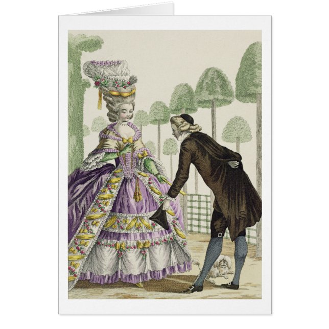 Dame in den lila Kleiderpromenaden in den Gärten (Vorne)