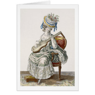 Dame in einem Schuss-Taft-Kleid getrimmt mit