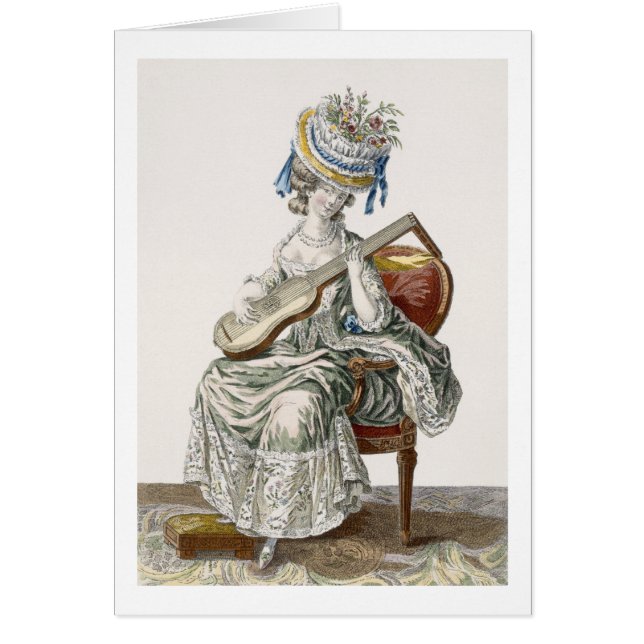 Dame in einem Schuss-Taft-Kleid getrimmt mit (Vorne)