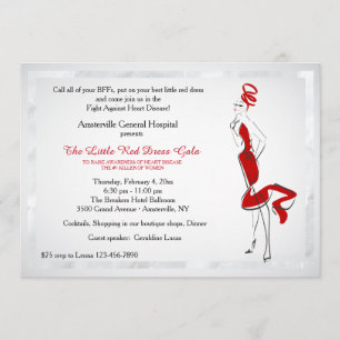 Dame In Red Invitation Einladung
