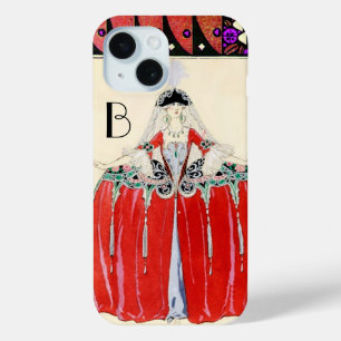 DAME IN ROT, SCHÖNHEITS-MODE-KOSTÜM-DESIGN MONOGRA Case-Mate iPhone HÜLLE