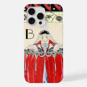 DAME IN ROT, SCHÖNHEITS-MODE-KOSTÜM-DESIGN MONOGRA iPhone 15 PRO MAX HÜLLE