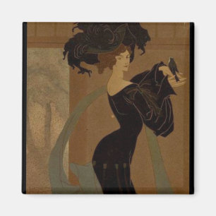 Dame in Schwarz Magnet