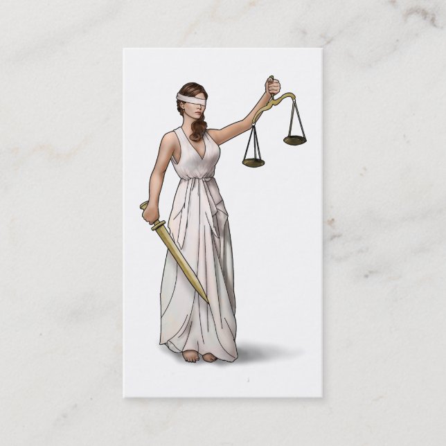 Dame Justice Illustration Visitenkarte (Vorderseite)