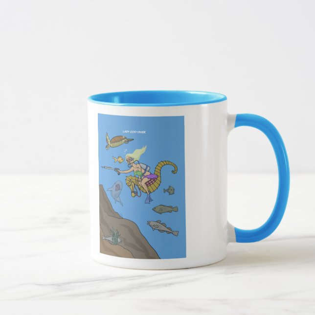 Dame Kabeljau-Taucher Mug Tasse (Rechts)