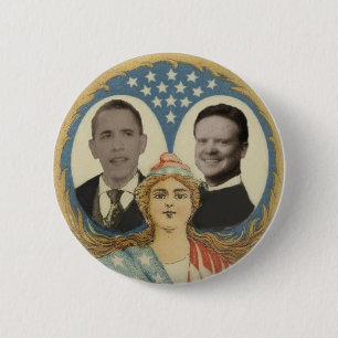 Dame Liberty Button Obama-/Webb