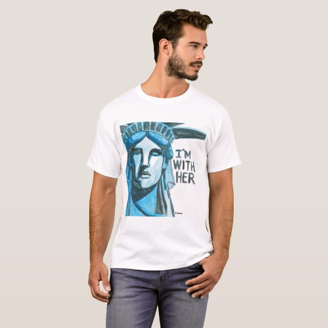 Dame Liberty - ich bin mit ihr T-Shirt (Vorne ganz)