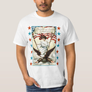 Dame Liberty mit Eagle und Stern-T-Shirt T-Shirt