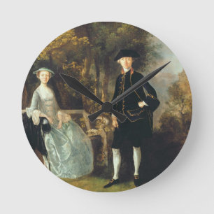 Dame Lloyd und ihr Sohn Thomas Gainsborough- , Runde Wanduhr