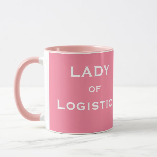 Dame Logistik-des lustigen weiblichen Tasse (Links)
