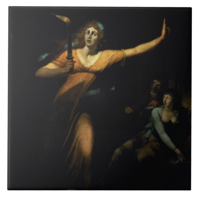 Dame Macbeth Sleepwalking, 1783 (Öl auf Leinwand) Fliese (Vorderseite)