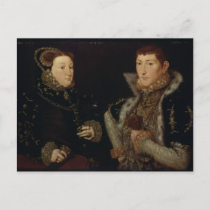 Dame Mary Nevill und ihr Sohn Gregory Fiennes Postkarte