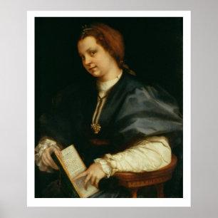 Dame mit Buch des Verses durch Petrarch, c.1514 Poster