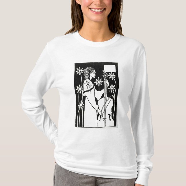 Dame mit Cello, von "Le Morte d'Arthur" ` (litho) T-Shirt (Vorderseite)