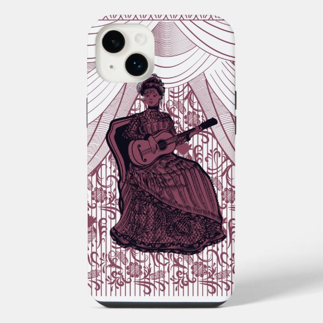 Dame mit Gitarre iPhone Hülle (Rückseite)