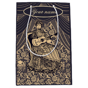 Dame mit Gitarre Mittlere Geschenktüte