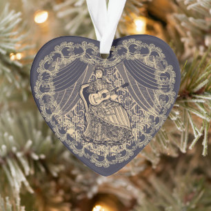 Dame mit Gitarre Ornament