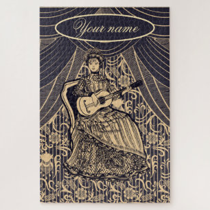 Dame mit Gitarre Puzzle