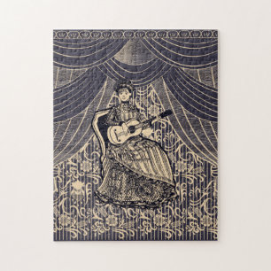 Dame mit Gitarre Puzzle