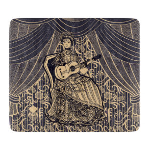 Dame mit Gitarre Schneidebrett