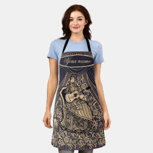 Dame mit Gitarre Schürze