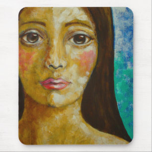 DAME mit GROSSER AUGEN-MAUSUNTERLAGE Mousepad