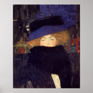 Dame mit Hut-und Feder-Boa - Gustav Klimt Poster