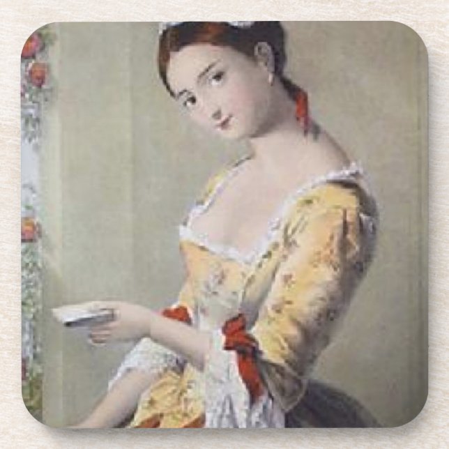 Dame mit Karten Untersetzer (Vorderseite)