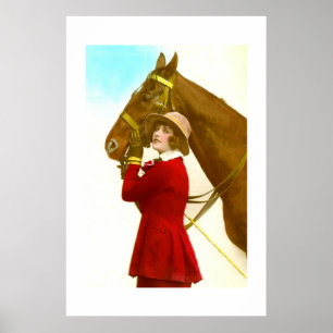 Dame mit Pferd Poster
