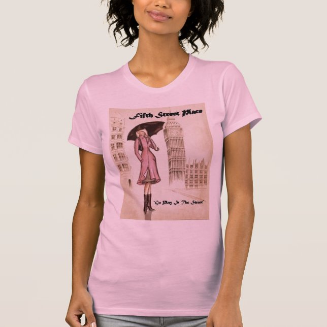 Dame mit Regenschirm T-Shirt (Vorderseite)