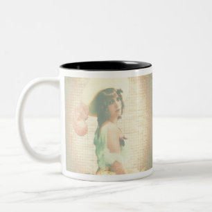Dame mit Schatten Vintage Zweifarbige Tasse