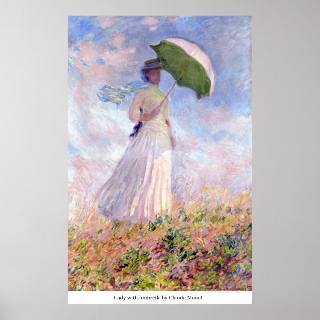 Dame mit Schirm von Claude Monet Poster (Vorne)