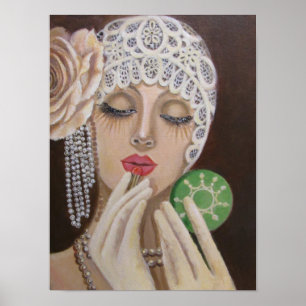 DAME MIT SPITZENHUT POSTER