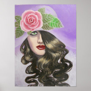 DAME MIT WELLIGEM HAAR/POSTER POSTER