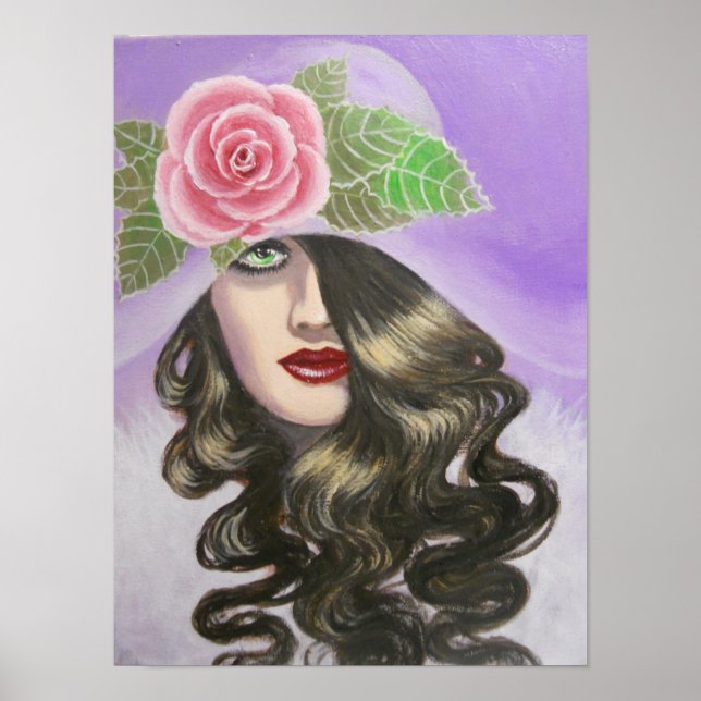 DAME MIT WELLIGEM HAAR/POSTER POSTER (Vorne)