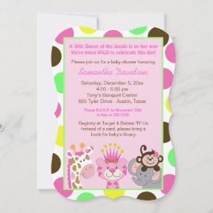 Dame of the Jungle & Friends Baby Shower Die Cut Einladung