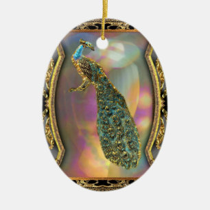 Dame Peacock Keramik Ornament