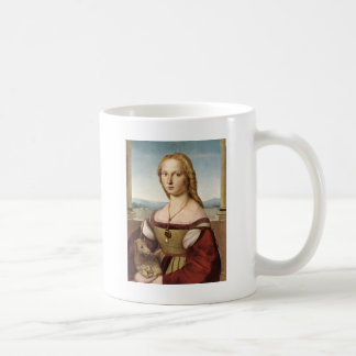Dame RAPHAEL mit einer Unicorn-Tasse Kaffeetasse