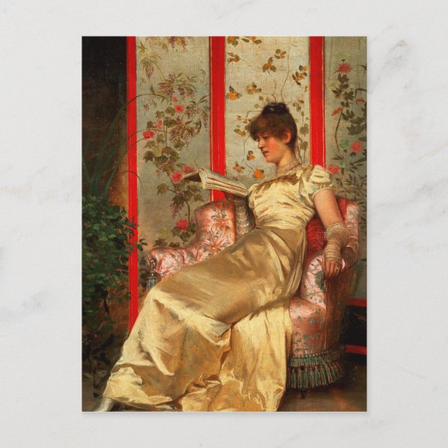 Dame Reading Postkarte (Vorderseite)