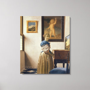 Dame stehend am Virginal, c.1672-73 Leinwanddruck