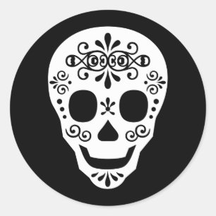 Dame Sugar Skull durch Leslie-Paprikaschoten Runder Aufkleber
