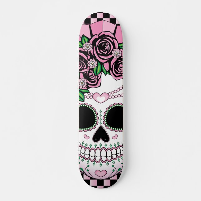 Dame Sugar Skull Skateboard (Vorne)