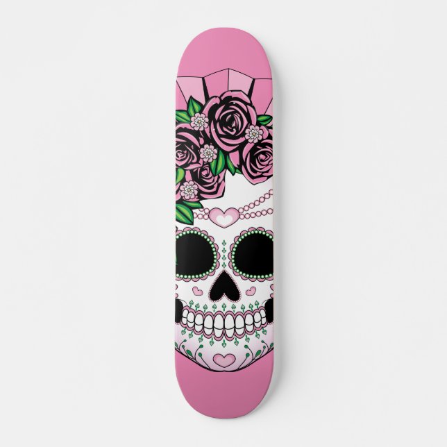 Dame Sugar Skull Skateboard (Vorne)