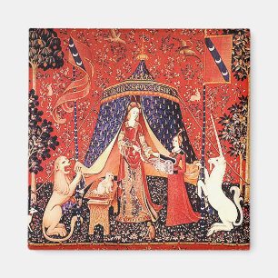 "Dame u. das Einhorn " Magnet