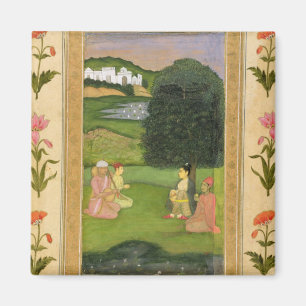 Dame und Begleiter, die Musik an Sonnenuntergang, Magnet