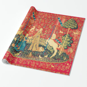 DAME UND EICHHORN Löwe,Fantasy Blumen,Tiere Geschenkpapier
