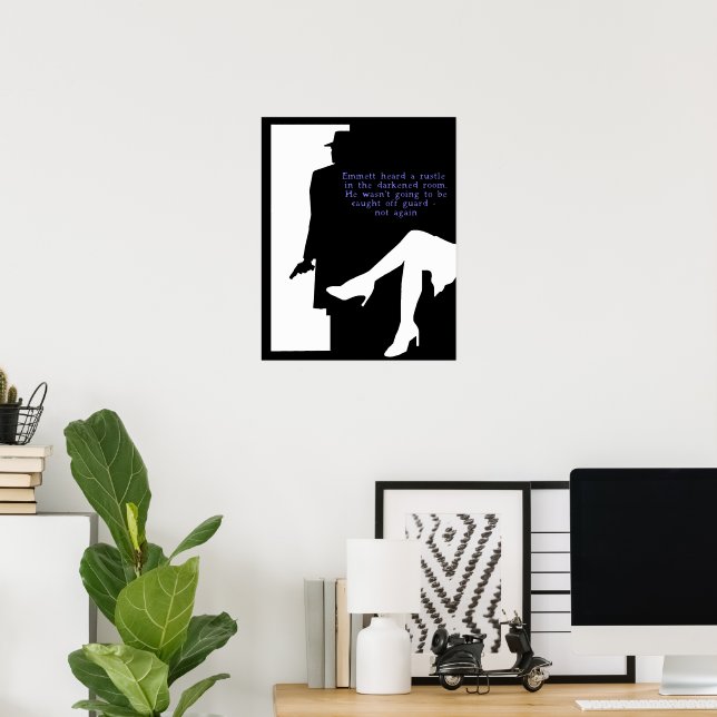 Dame und eine Tür - noir Druck Poster (Heimbüro)