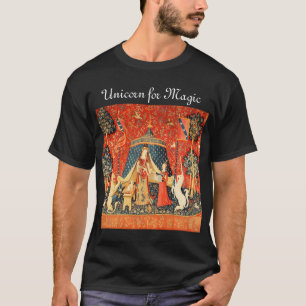 DAME UND EINHORN FÜR MAGIE Fantasy Blumen,Tiere T-Shirt
