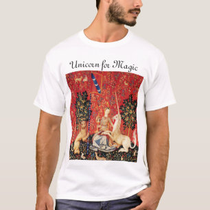 DAME UND EINHORN FÜR MAGIE Fantasy Blumen,Tiere T-Shirt